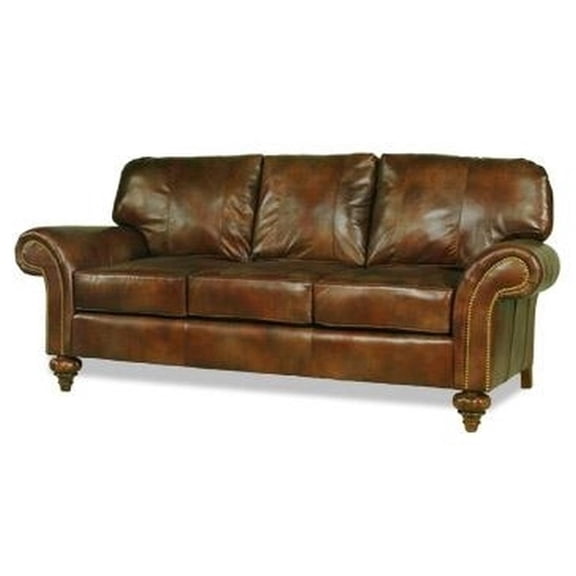 Ultra Modern Nailhead Trim Leather Sofa