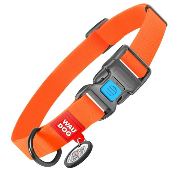 Ultra-Modern Waterproof Dog Collar with Plastic Buckle | Adjustable Dog Collar for Large, Small and Medium Dogs | Heavy Duty Dog Collars with Durable Metal Clasp - Boy & Girl Dog Collars - Orange