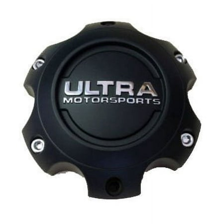 Ultra Motorsports 6 Lug Black Wheel Center Cap Set of 4 Pn: 89-9765