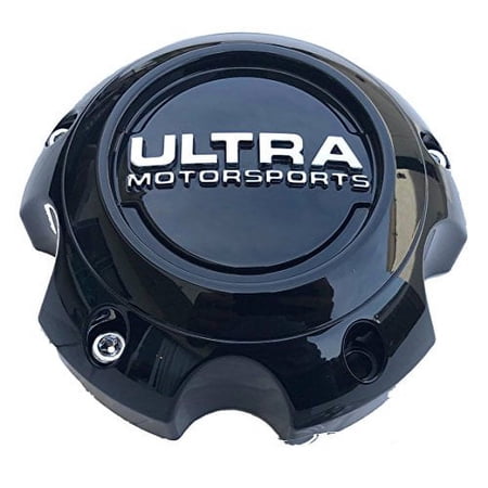 Ultra Motorsports Gloss Black 5 LUG Wheel Center Cap QTY 4 Pn: 89-9756 WITH BOLTS