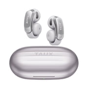Ultra Open-Ear Earbuds,5.2g Clip-On Headphones,Clear Calls with 4 Mics,Stable Fit for Comfort,13.4mm Drivers for Powerful Bass,Open-Ring Design,Gray