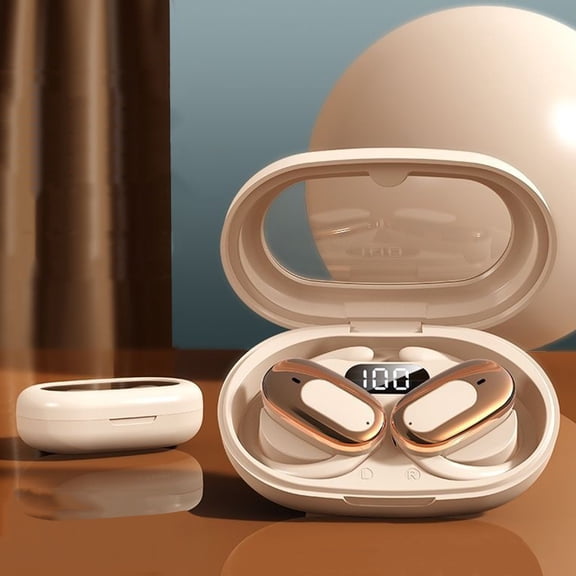 Ultra Open Earbuds with Immersive Audio, Open Ear Wireless Clip on Earbuds for Comfort, OpenAudio for Awareness, Up to 48 Hours of Battery Life(Beige)