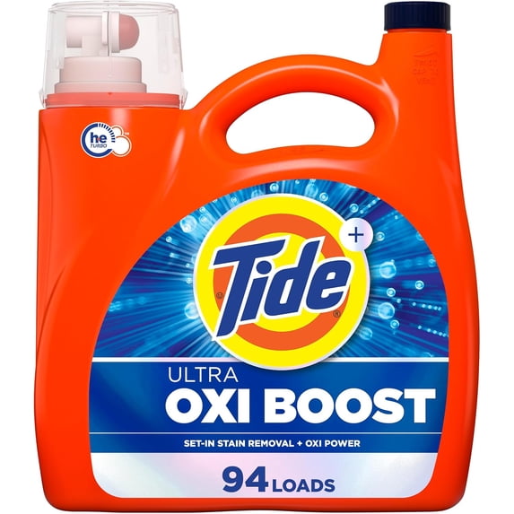 Ultra Oxi Boost Liquid Laundry Detergent, 132 fl oz, 94 Loads, Advanced Stain Remover, Laundry Detergent Liquid with Extra Oxi Power