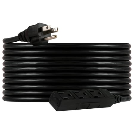 Ultra PRO 25 ft Outdoor Extension Cord, 3 Outlet, Black, 36825
