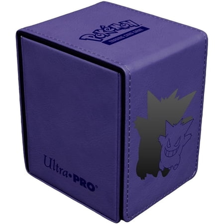 Ultra PRO - Elite Gengar Premium ALCOVE Flip Deck Box for Pokémon TCG, 100+ Double-Sleeved Card Holder, Debossed Leatherette with Magnetic Closure and Foil Detail