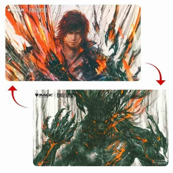 Final Fantasy x Universes Beyond Clive, First Shield of Rosaria/Summon Ifrit Double-Sided Playmat for Magic: The Gathering