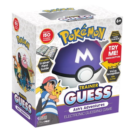 Ultra PRO Pokemon Trainer Guess - Ash's Adventures: Hilarious Poke Ball Brain Game! Voice-Activated Pokeball Toy for Pokemon 151 Fans & Board Game Lovers - Test Your Guessing Skills!