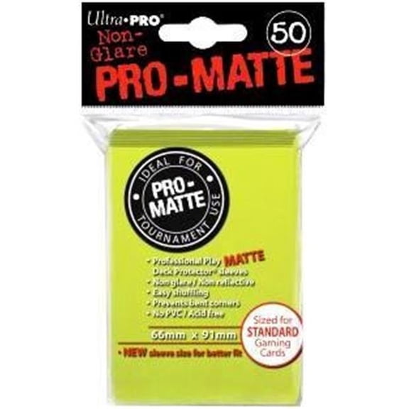Ultra PRO PRO-Matte 50CT Standard Size Deck Protector Sleeves - Bright Yellow