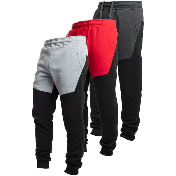 Ultra Performance Pack of 3 Fleece Active Tech Joggers for Men, Mens Sweatpants with Zipper Pockets