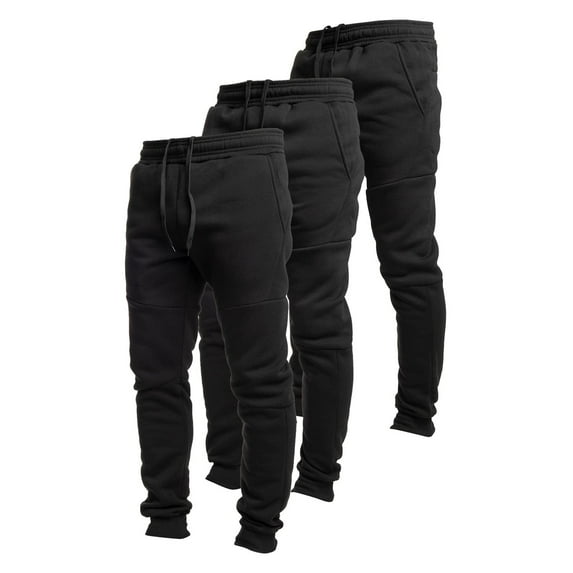 Ultra Performance Pack of 3 Fleece Active Tech Joggers for Men, Mens Sweatpants with Zipper Pockets