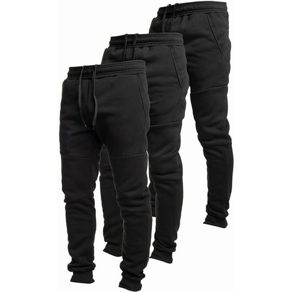 Ultra Performance Pack of 3 Fleece Active Tech Joggers for Men, Mens Sweatpants with Zipper Pockets