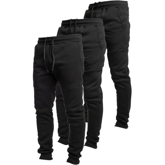 Ultra Performance Pack of 3 Fleece Active Tech Joggers for Men, Mens Sweatpants with Zipper Pockets