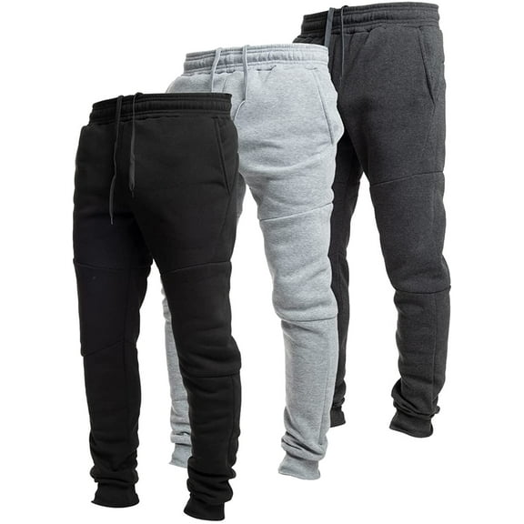 Ultra Performance Pack of 3 Fleece Active Tech Joggers for Men, Mens Sweatpants with Zipper Pockets