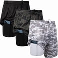 thumbnail image 1 of Ultra Performance 3 Pack Mens 2 in 1 Athletic Running Shorts 7 inch Inseam Workout Gym Compression Shorts for Men, 1 of 6