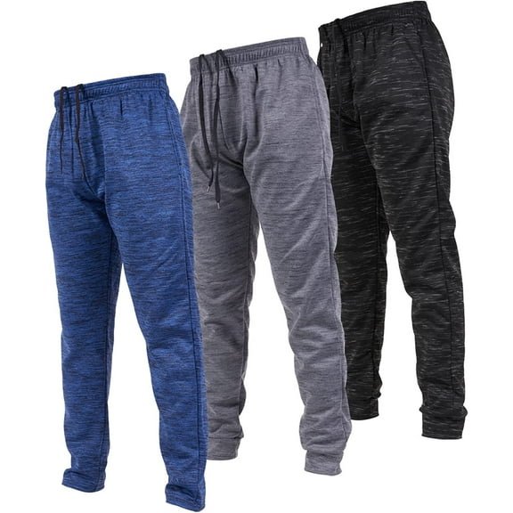 Ultra Performance 3 Pack Mens Open Bottom Sweatpants with Pockets, Casual Sweatpants for Men