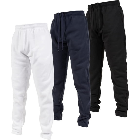 Ultra Performance 3 Pack Mens Open Bottom Sweatpants with Pockets, Casual Sweatpants for Men