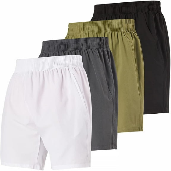 Ultra Performance 4 Pack Mens Athletic Running Shorts 7 Inch Inseam Nylon Gym Workout Shorts for Men