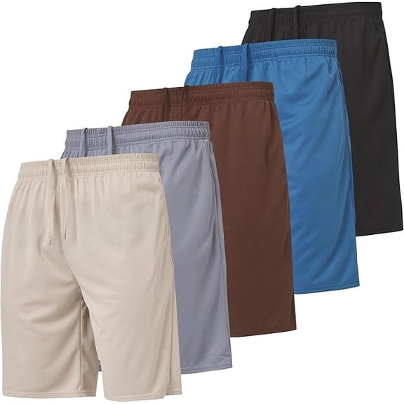 Ultra Performance 5 Pack Mens Shorts, Athletic Gym Shorts Workout Basketball Shorts for Men, Medium