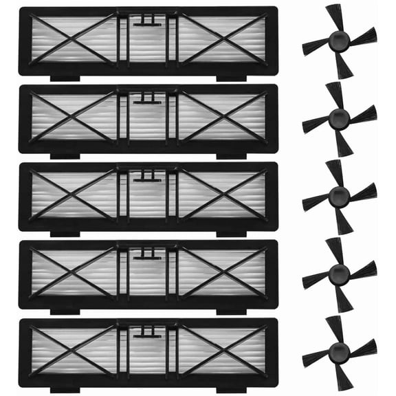 Ultra Performance Filters and Side Brushes Compatible with Neato Robotics D7 D701 D750 D6 D650 D5 D4 D402 D450 D3 D301 D304 Robot Vacuum, 10-Pack