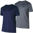thumbnail image 1 of Ultra Performance Mens Dry-Fit Shirts 2 Pack Workout Gym T-Shirts, Athletic Tees for Men, Multipack Training Tops Navy/Charcoal, 1 of 7