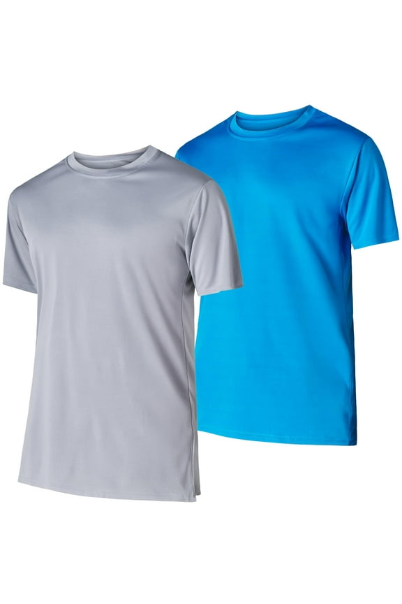 Mens Dry-Fit Shirts 2 Pack Workout Gym T-Shirts, Athletic Tees for Men, Multipack Training Tops
