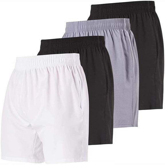 Ultra Performance Mens Shorts 7 Inch Inseam, Nylon Gym Workout Shorts Men 4 Pack