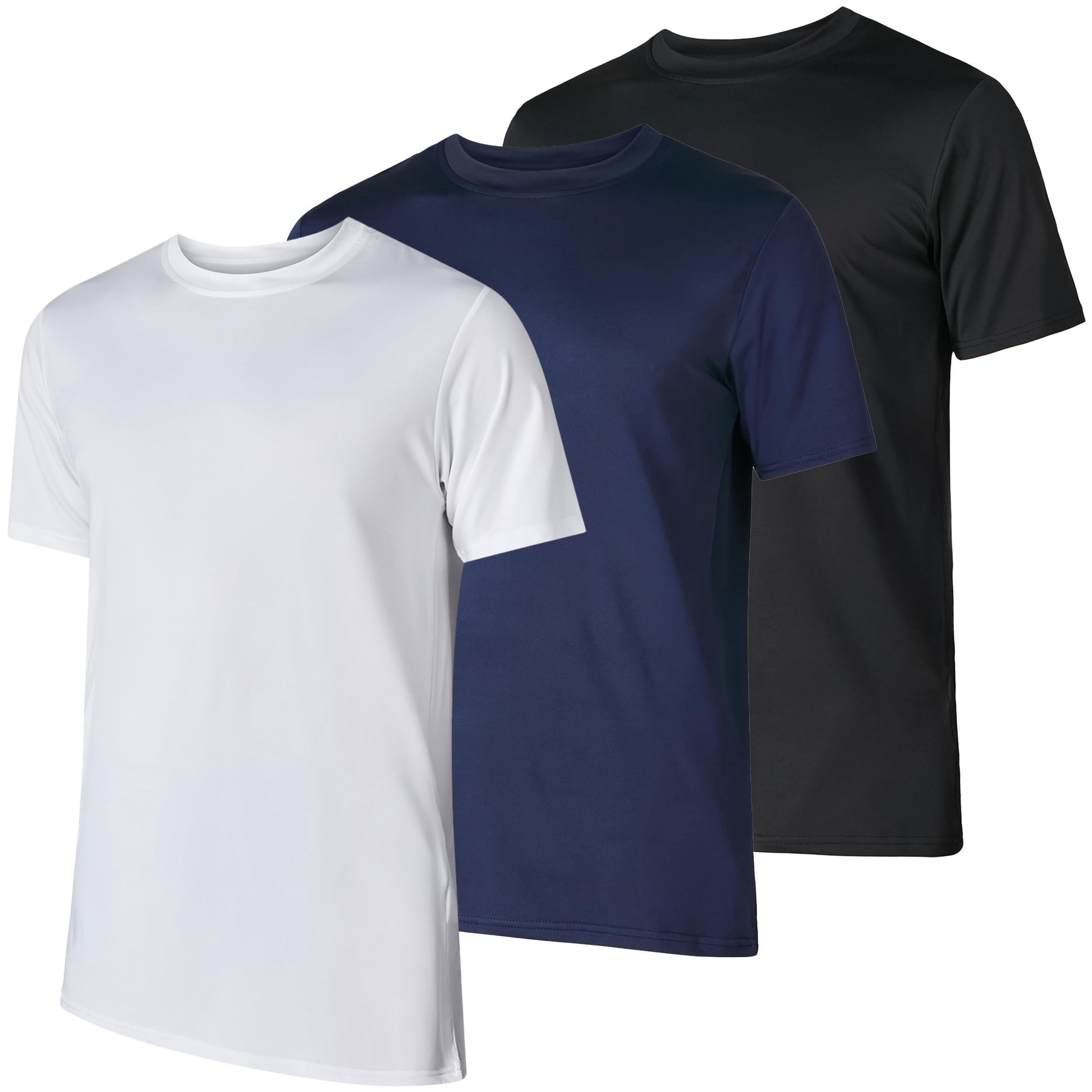 Mens Workout Shirts - 3 Pack Dri-Fit Gym T-Shirts, Athletic Tees for Men, Multipack Training Tops, Perfect for Fitness & Exercise.