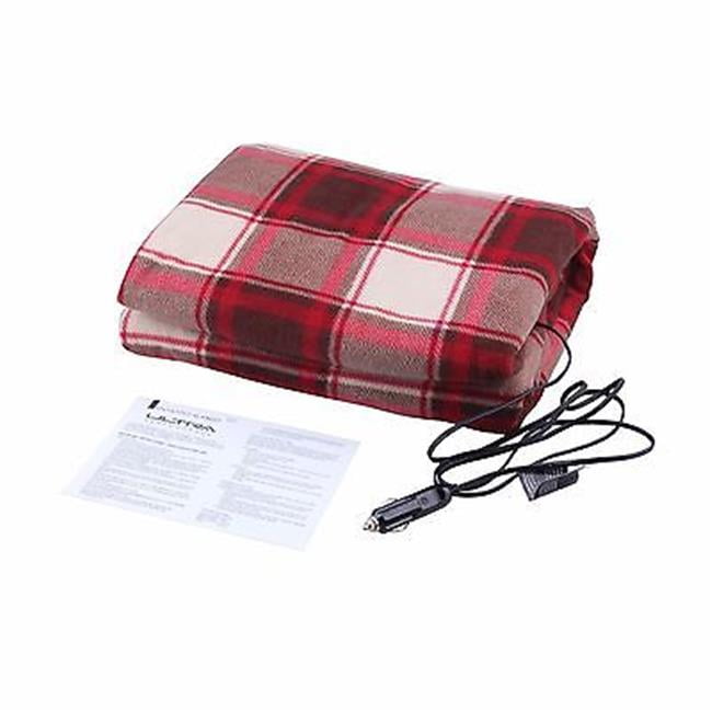 Ultra Performance Red Plaid 12V Heated Travel Blanket
