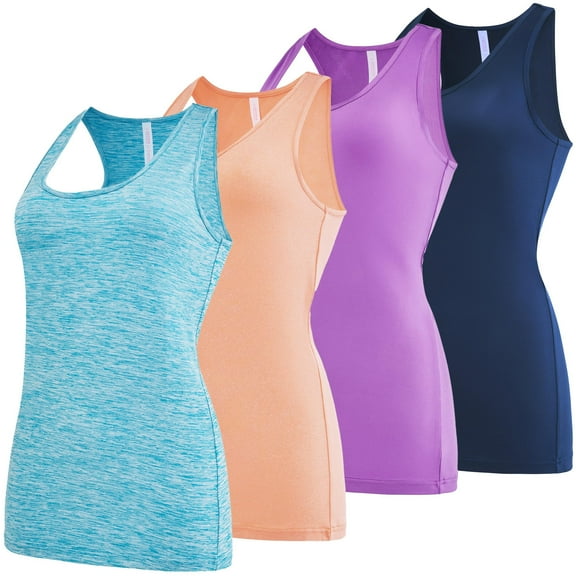 Ultra Performance Women's Athletic Workout Tank Tops 4 Pack Womens Yoga Pilates and Running Tank's Casual Gym Tees & Tanks for Women
