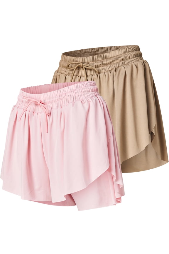 Womens Running 2 in 1 Butterfly Shorts Athletic Womens Gym Workout Short's Summer Flowy Spandex Short for Women