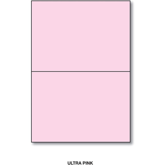Ultra Pink - Folding Greeting Cards Uncoated, 5x7 Inches When Folded in Half (25 Per Pack)