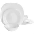 thumbnail image 1 of Ultra Piazza Dinnerware Set - Microwave Safe Opal Glass - 12 Piece, White, Soft-Square — Residential Use, Standard Application, 1 of 8