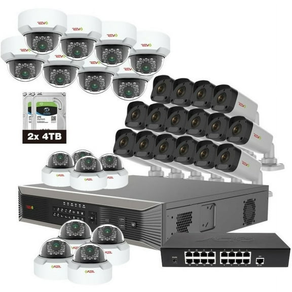Ultra Plus HD 32 Channel 8TB NVR Surveillance System with 32 4 Megapixel Cameras