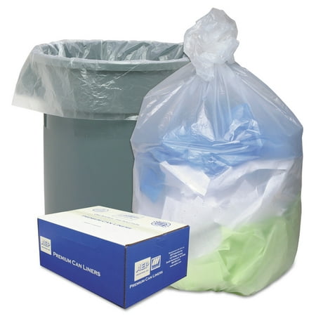 Ultra Plus WHD3710 30 in. x 37 in. 30 gal. 10 microns Can Liners - Natural (25 Bags/Roll, 20 Rolls/Carton)