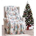 thumbnail image 1 of Ultra Plush Forrest Santa Snowman Fleece Christmas Throw Blanket, 1 of 2