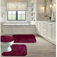 thumbnail image 1 of Ultra Plush and Cozy Solid Burgundy Bath Rugs, 18" x 30", Anti-Slip (3 Count), 1 of 3