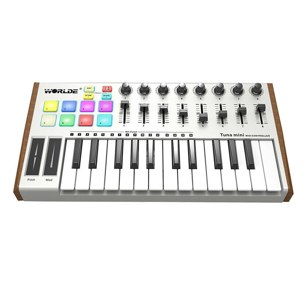 UltraPortable Worlde Tuna MIDI Keyboard Controller 25 Velocity