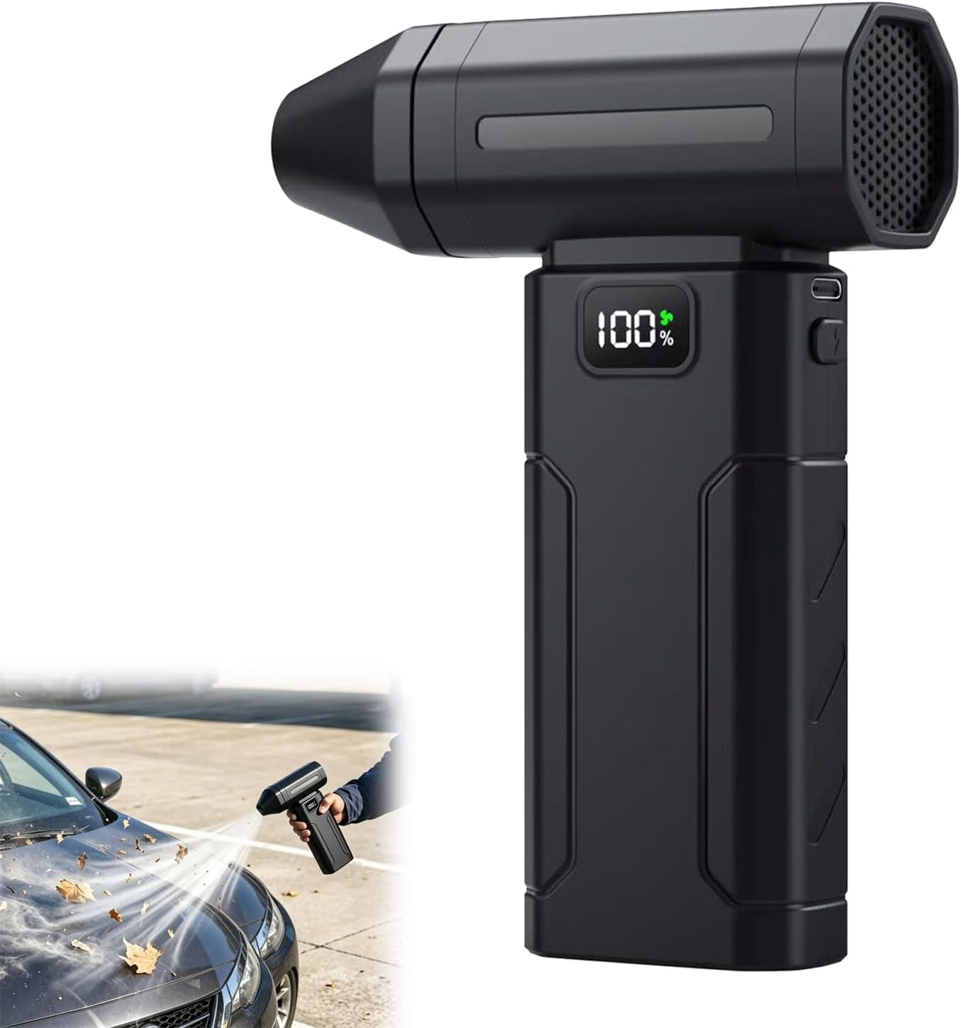 Ultra-Powerful 150,000 RPM Portable Turbo Fan, Compressed Air Duster, 5-Speed Adjustable Electric Blower for Computer Cleaning, Keyboard Dusting, Car Detailing, Fast Charging