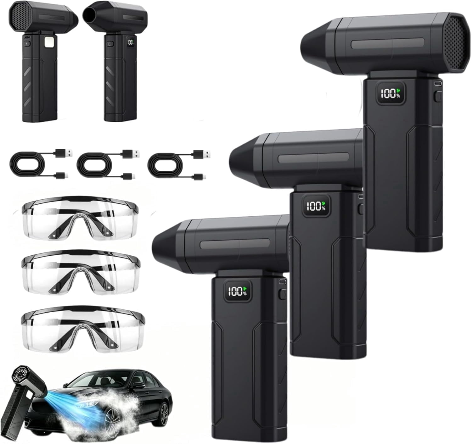Ultra-Powerful 150,000 Rpm Portable Turbo Fan, Cordless Compressed Air ...