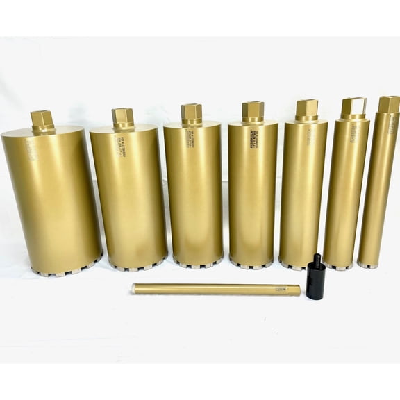 Ultra Premium 1" - 8" Diamond WET Coring Bit Set for Concrete Core Drill