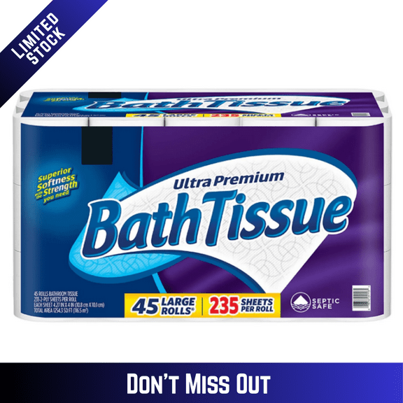 Ultra Premium 2-Ply Toilet Paper, 235 Sheets per Roll, 45 Count