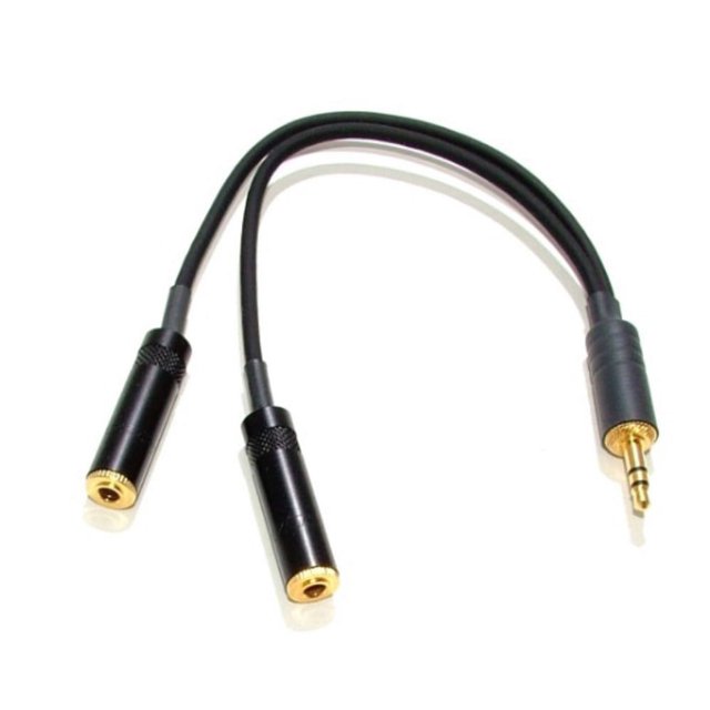 UltraPremium Audiophile Y adapter with two 1/8 inch female mono phone