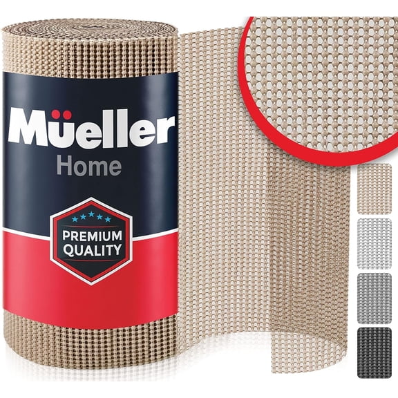 Ultra-Premium Drawer and Shelf Liner, 17.5 Inch x 20 FT Heavy-Duty and Slip-resistant Liner, Durable Non Adhesive Waterproof Roll, for Drawers, Kitchen, Cabinets, Shelves, Desks, Beige