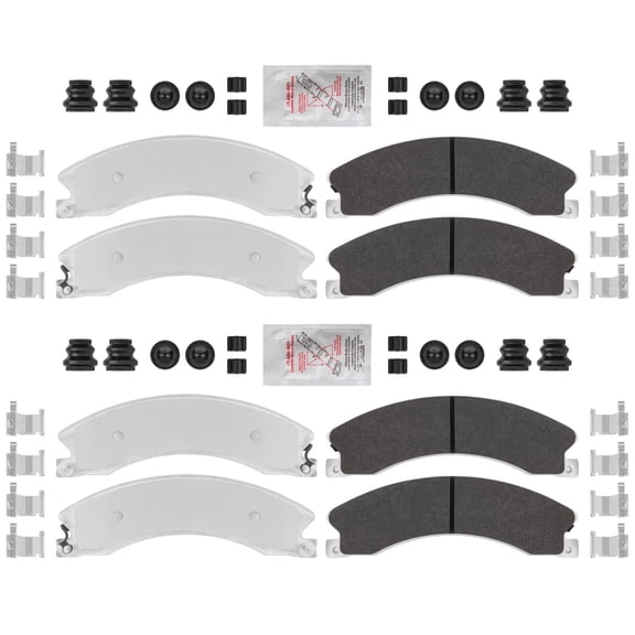 Ultra Premium Fleet Front + Rear Galvanized HD Disc Brake Pads 12-19 GMC 2500HD