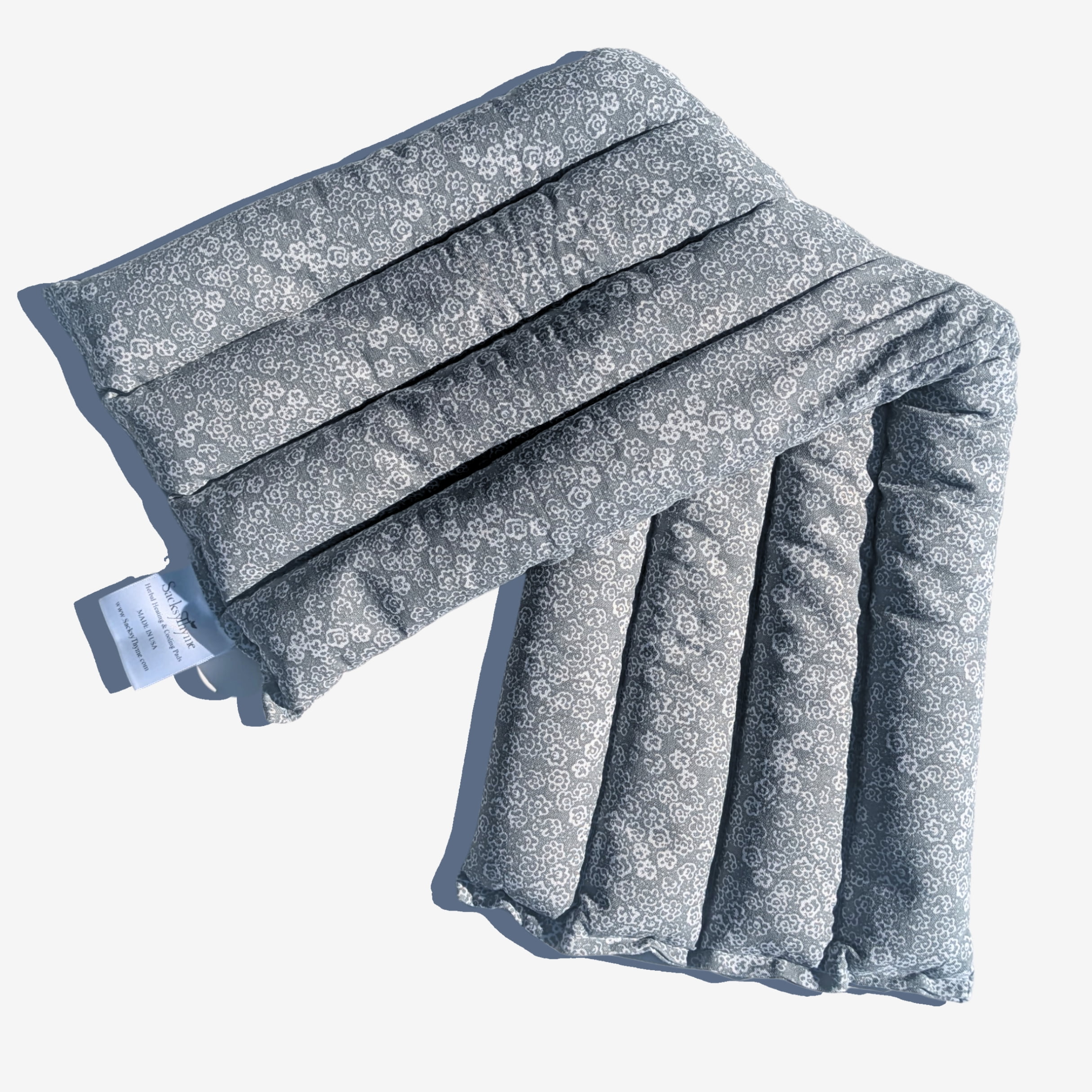 Hot Cold Therapy, Organic Flaxseed and Cherry Pit Filler Microwavable Heating Pad, Large, Grey