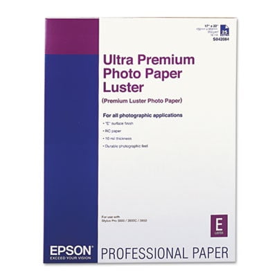 Ultra Premium Photo Paper, 10 mil, 17 x 22, Luster White, 25/Pack Ultra Premium Photo Paper, 10 mil, 17 x 22, Luster White, 25/Pack