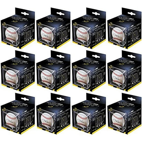 Ultra Pro 12 Square Baseball Display Holder w/Stand UV Protection New Lot Set (12 Baseball Cube Bundle)