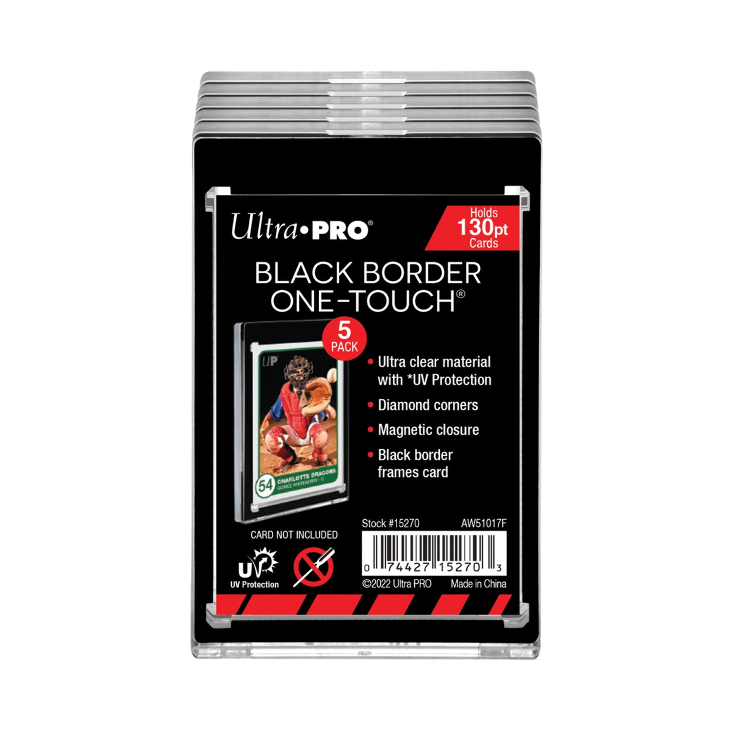 Ultra PRO: UV One-Touch Magnetic Holder - 130pt (Black Border - 5ct
