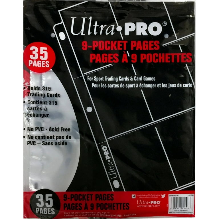 Ultra Pro 9-Pocket Page, Pack of 35 - Walmart.com