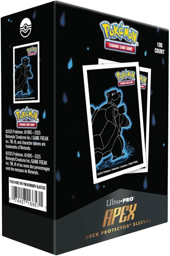 neon card sleeves Stitch in These APEX Deck Protector card sleeves feature a stylish Pokmon design with Blastoise and protect your cards during transport and play Ultra Pro Apex Deck Protectors
